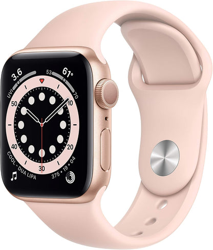 HOTApple Watch Series 6 (GPS, 40mm) - Gold Aluminum Case with Pink Sand Sport Band (Renewed)