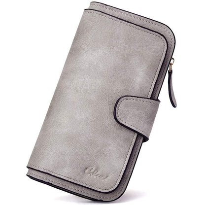HOTCLUCI Wallet For Women PU Leather RFID Blocking Womens Wallet Bifold Card Holder with ID Window Gifts for Women Birthday