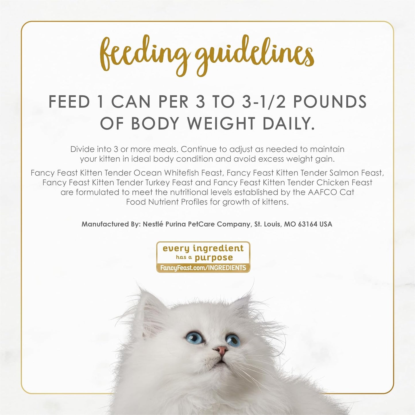 HOTPurina Fancy Feast Tender Ocean Whitefish, Turkey, Chicken and Salmon Feasts Wet Kitten Food Variety Pack - (Pack of 24) 3 oz. Boxes