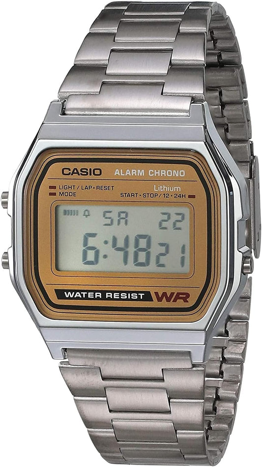 HOTCasio A158WA Series | Unisex Digital Watch | Vintage | WR | 100 SEC Stop Watch | Daily Alarm | Regular Time Keeping: Hour, Minute, Second, PM, Date, Day | Led Light | 7 Yr Battery