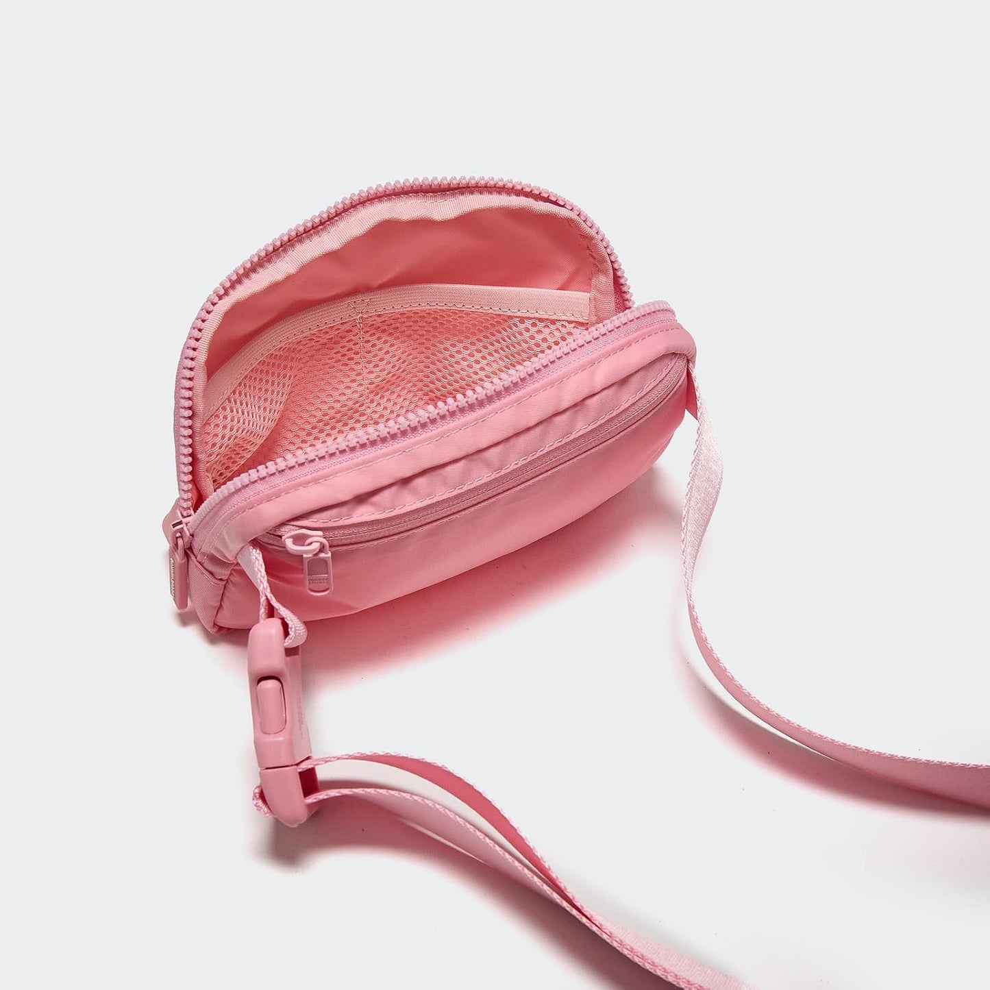 HOTPander Two Way Zipper Fanny Pack Nylon Everywhere Belt Bag for Women, Water Repellent Waist Packs, Crossbody Bags with Adjustable Strap (Light Pink).