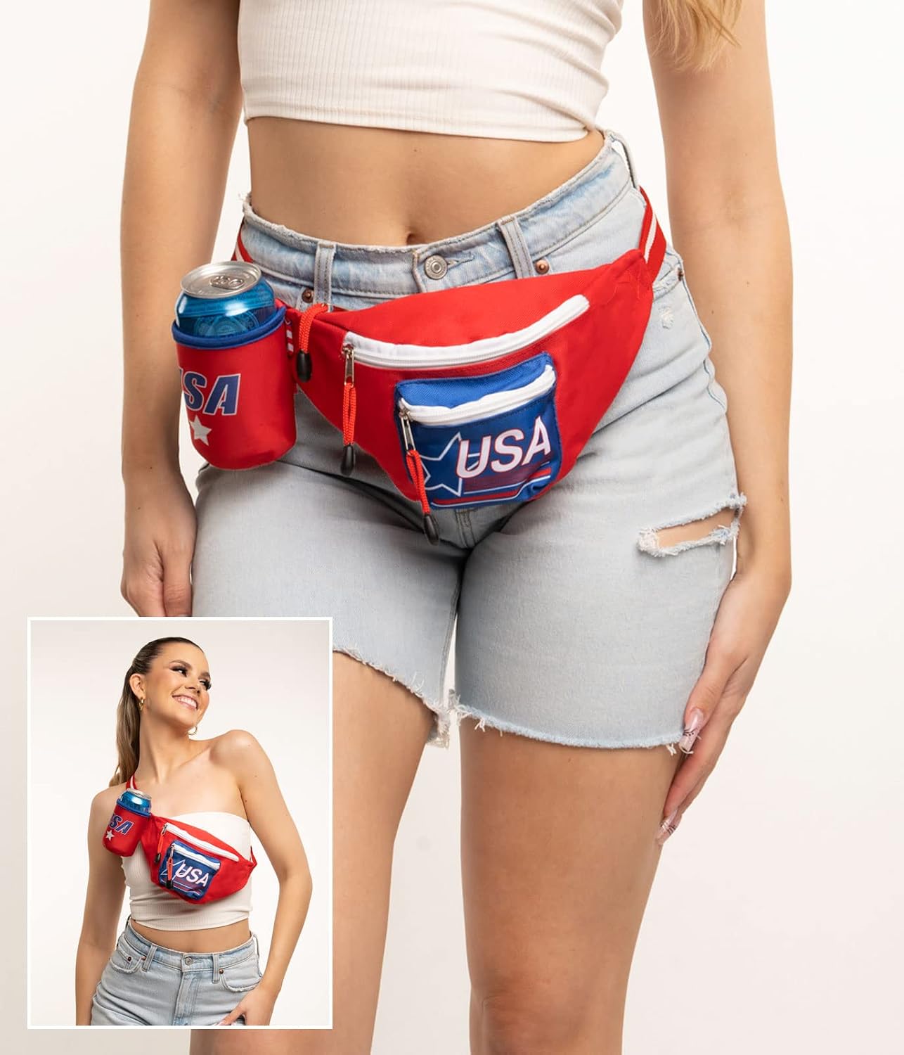 HOTTipsy Elves American Flag Fanny Packs for July 4th BBQs and Summer Pool Parties