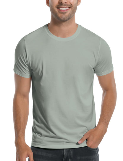 HOTPioneer Camp Mens Bamboo Shirts Ultra Soft Plain Tshirts for Men Cooling Crew Neck Casual Basic Tee Shirt Undershirt