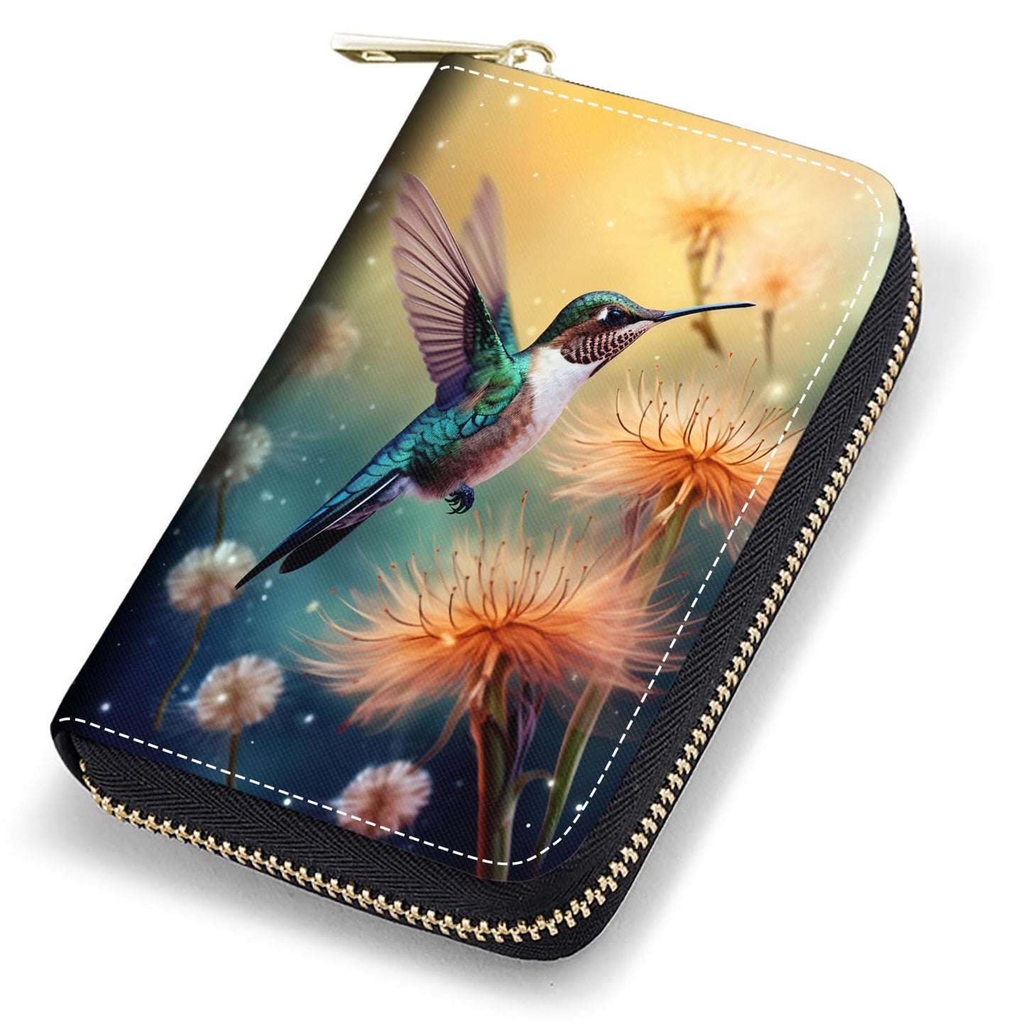 HOTCredit Card Holder Wallets for Women, RFID Blocking Small Leather Card Case Wallet with Zipper Accordion Wallets, Floral Quote Bible Verse Psalm 46:10