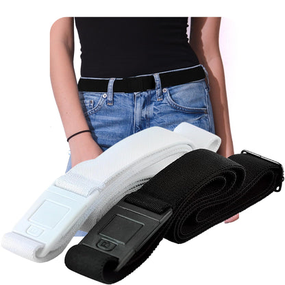 HOTBELTAWAY Easily Adjustable Elastic Flat Buckle No Show Belts for Women – Stretch No Bulge jeans pants