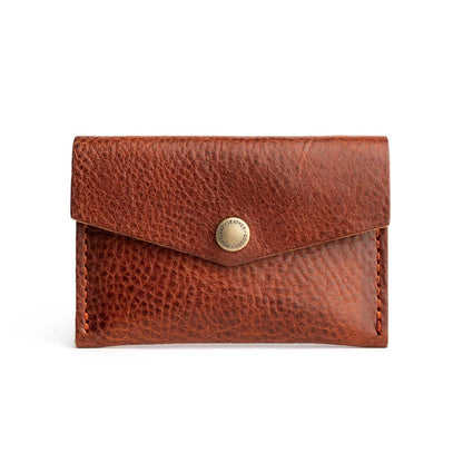 HOTPortland Leather Goods Mini Envelope Wallet for Women – Handmade from the Finest Full-Grain Hides – Features Two Interior Pockets with Secure Snap Closure – Cognac