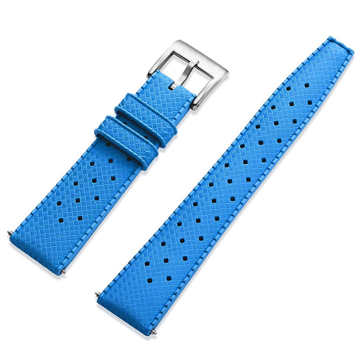 HOTFKM Rubber Watch Strap Quick Release Tropical Style Fluororubber 18mm 19mm 20mm 21mm 22mm Soft Breathable Durable FKM Rubber Watch Band Universal Replacement Band Strap for Men Women