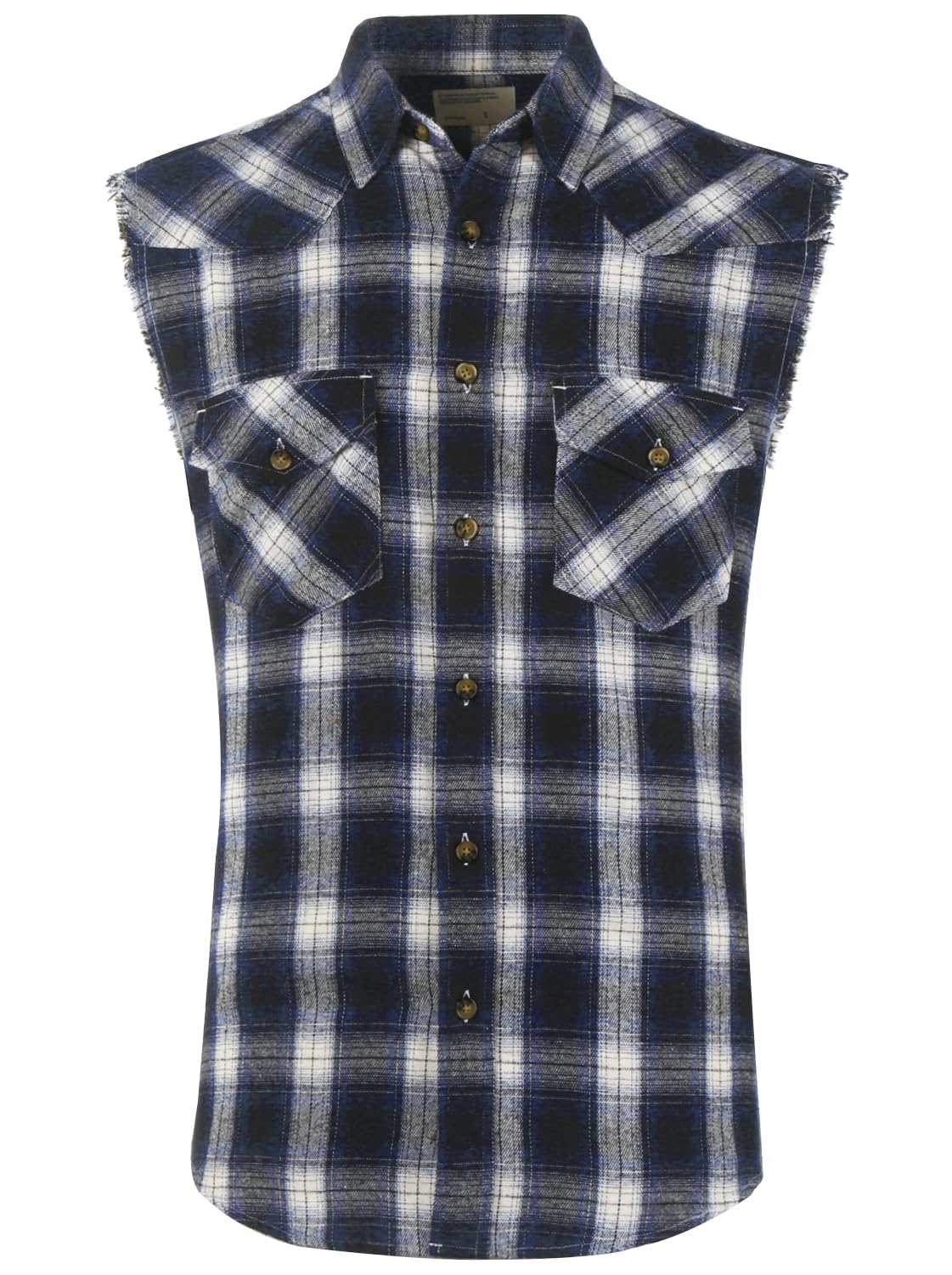HOTMen's Casual Flannel Plaid Shirt Sleeveless Plus Size Vest