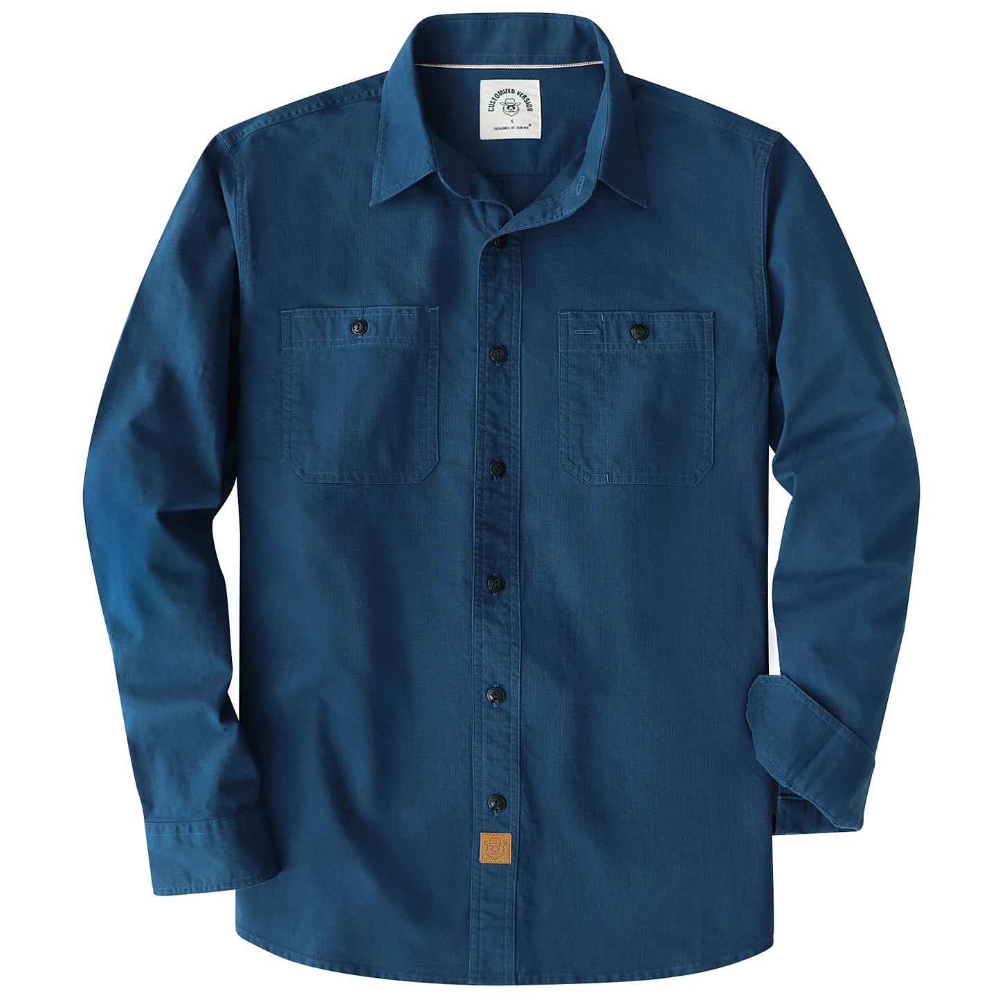 HOTDubinik® Chambray Shirt Men Cotton Mens Long Sleeve Button Down Shirts | Lightweight, Soft, Comfortable, Casual, Work, Breathable, 2 Pockets, Regular Fit, Vintage, Spring, Summer, Fall, Winter