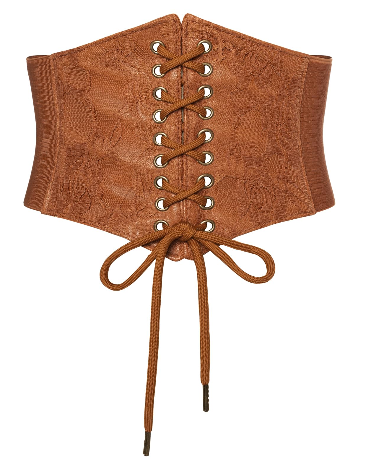HOTScarlet Darkness Renaissance Corset Belt Lace-up Tied Waspie Wide Elastic Waist Belts for Women
