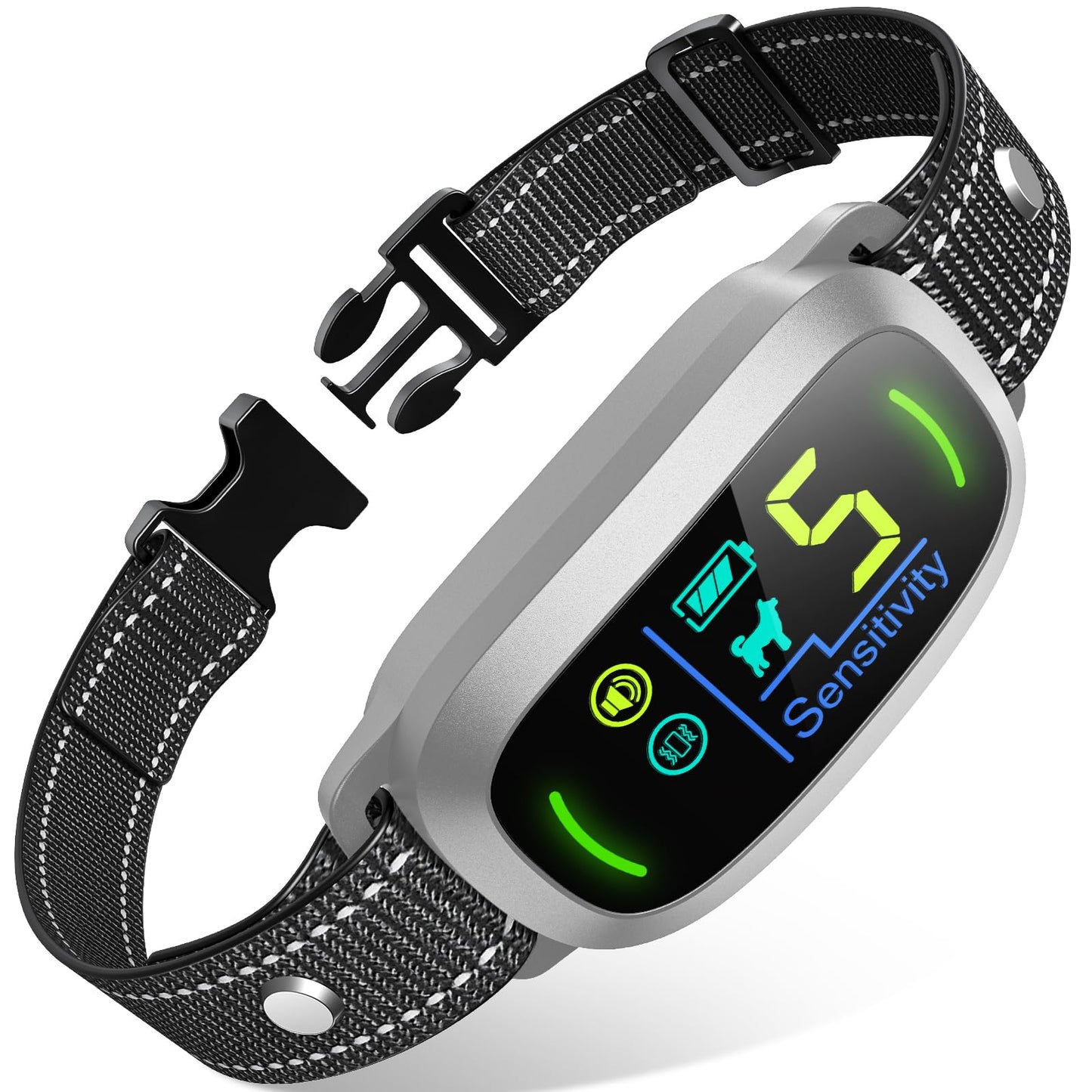HOTFAFAFROG Dog Bark Collar, Rechargeable Smart Collar, Anti Barking Training Collar with 5 Adjustable Sensitivity Beep Vibration, Bark Collar for Large Medium Small Dogs (Black)