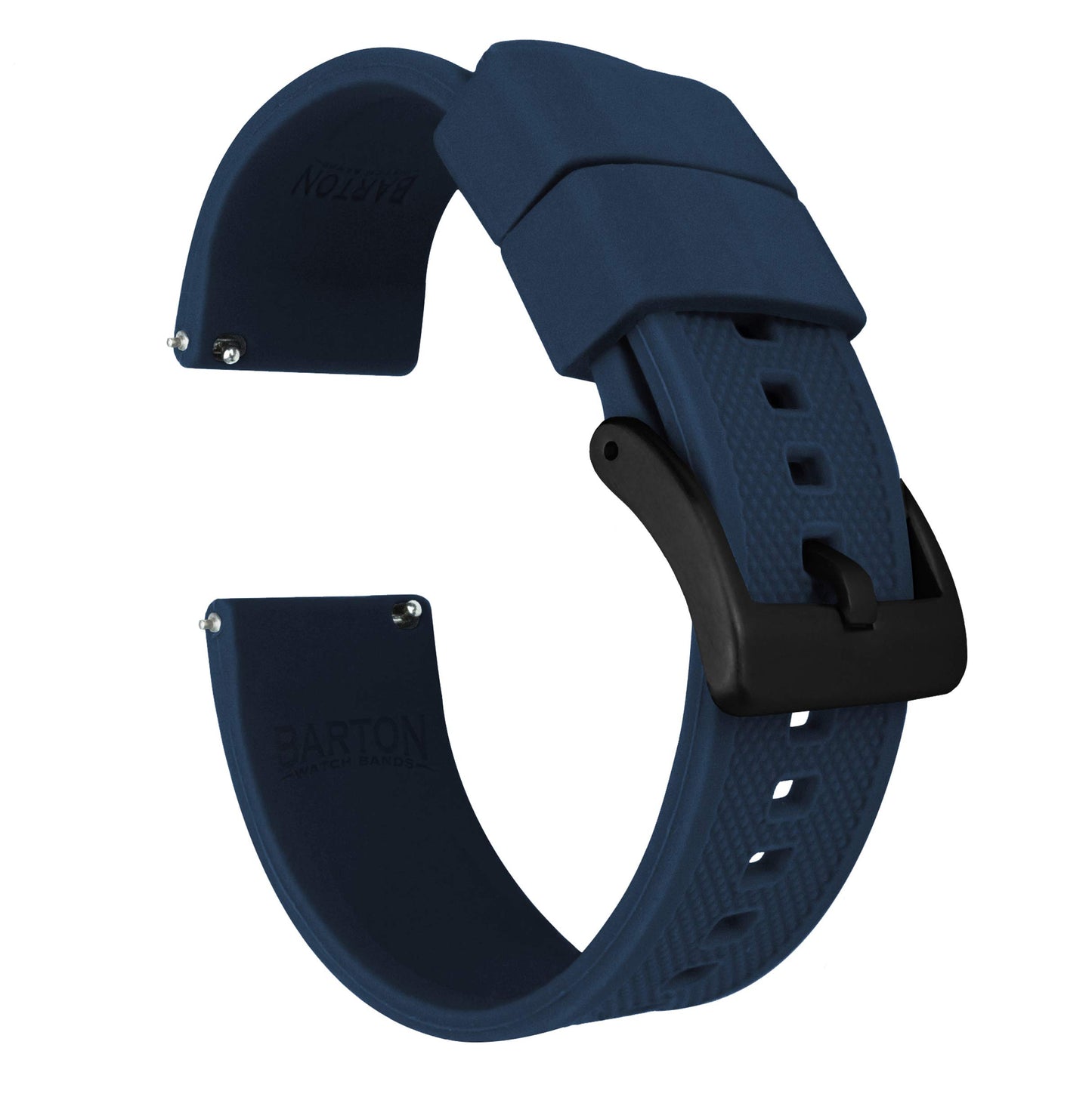 HOTBARTON Elite Silicone Watch Bands - Quick Release - Choose Strap Color & Buckle Color (Stainless Steel, Black PVD or Gunmetal Grey) - 18mm, 20mm, 22mm & 24mm Watch Straps