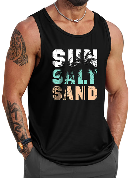 HOTVOGSTART Mens Hawaiian Beach Tank Tops Summer Vacation Muscle Top Graphic Sleeveless Shirts (S-3XL)