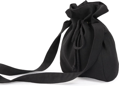 HOTPROCOS Medieval Bag Canvas Renaissance Drawstring Shoulder Bag Coin Purse Costume Accessories for Festival LARP