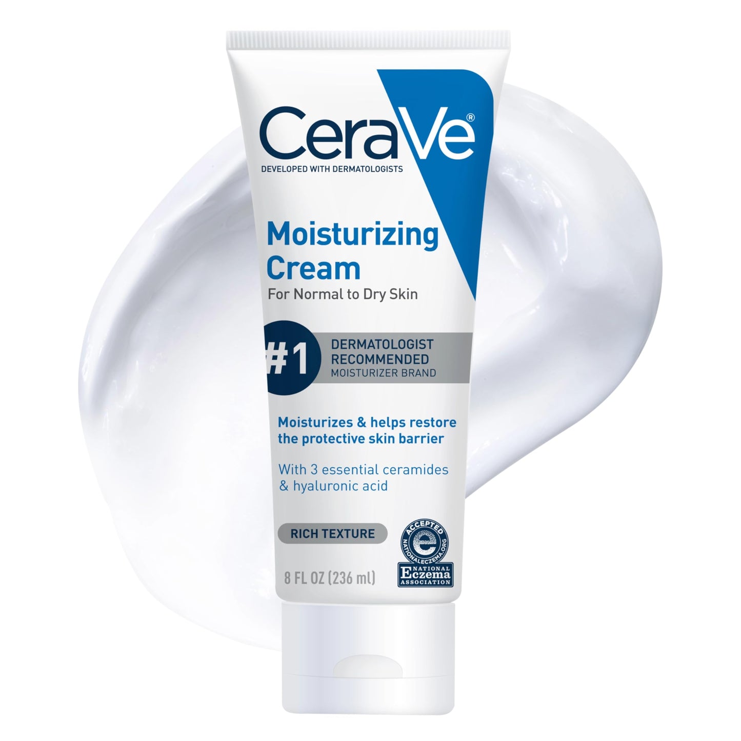 HOTCeraVe Moisturizing Cream, Body and Face Moisturizer for Dry Skin, Body Cream with Hyaluronic Acid and Ceramides, Daily Moisturizer, Oil-Free, Fragrance Free, Non-Comedogenic, 19 Ounce