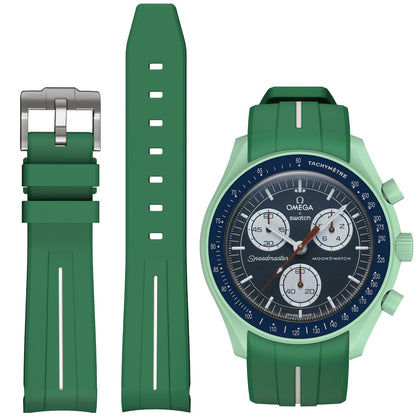 HOTBands for Moonswatch Watch,Curved No Gap Rubber Strap Compatible with Omega X Swatch Moonswatch Speedmaster/Rolex/SEIKO 20mm Watch,Swatch Omega Moonswatch Speedmaster Watch Replacement Band Men Women