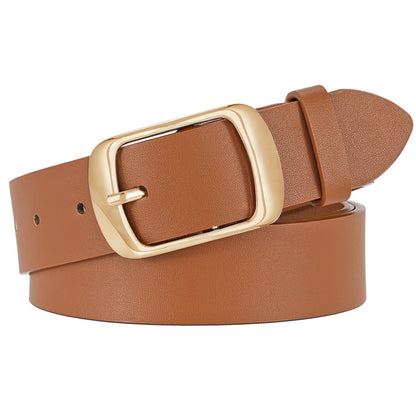 HOTWHIPPY Women Leather Belts for Jeans Pants Fashion Dress Belt for Women with Solid Pin Buckle