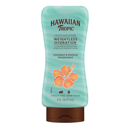 HOTHawaiian Tropic Weightless Hydration After Sun Lotion with Aloe, 6Fl Oz Twin Pack, Hawaiian Tropic Lotion, Moisturizing Lotion, After Sun Care, After Sun Moisturizer, 6Fl Oz each