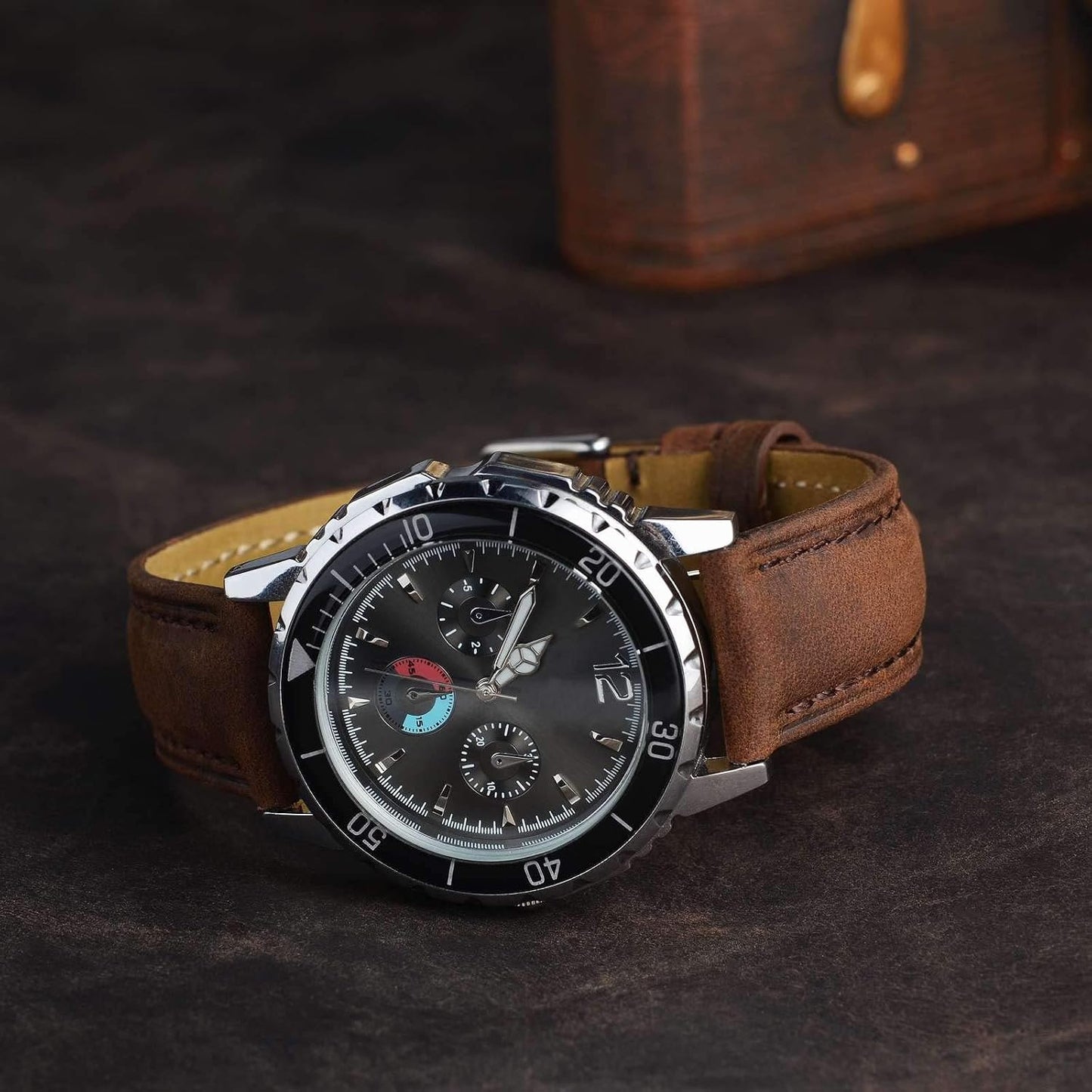 HOTBISONSTRAP Watch Strap, Vintage Leather Replacement Bracelet, Band Width-14mm 15mm 16mm 17mm 18mm 19mm 20mm 21mm 22mm 23mm 24mm