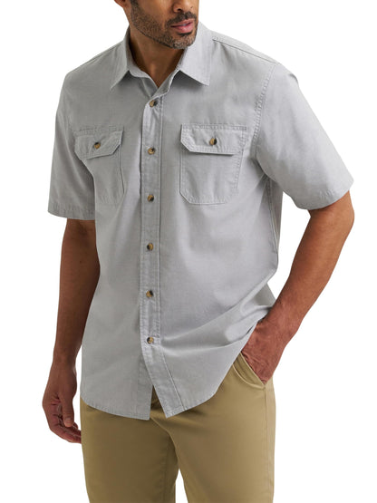 HOTWrangler Authentics Men's Short Sleeve Classic Woven Shirt