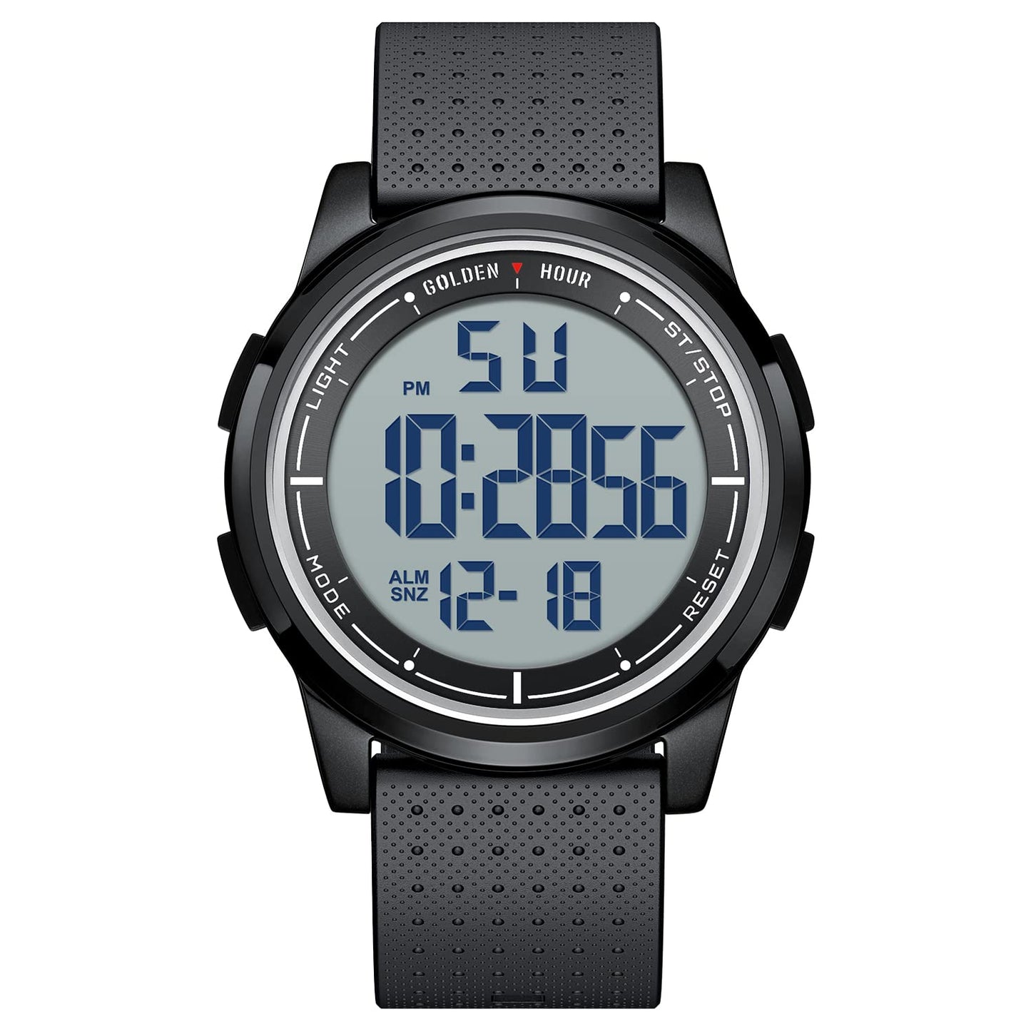 HOTGOLDEN HOUR Ultra-Thin Minimalist Sports Waterproof Digital Watches Men with Wide-Angle Display Rubber Strap Wrist Watch for Men Women