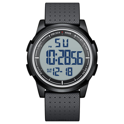 HOTGOLDEN HOUR Ultra-Thin Minimalist Sports Waterproof Digital Watches Men with Wide-Angle Display Rubber Strap Wrist Watch for Men Women