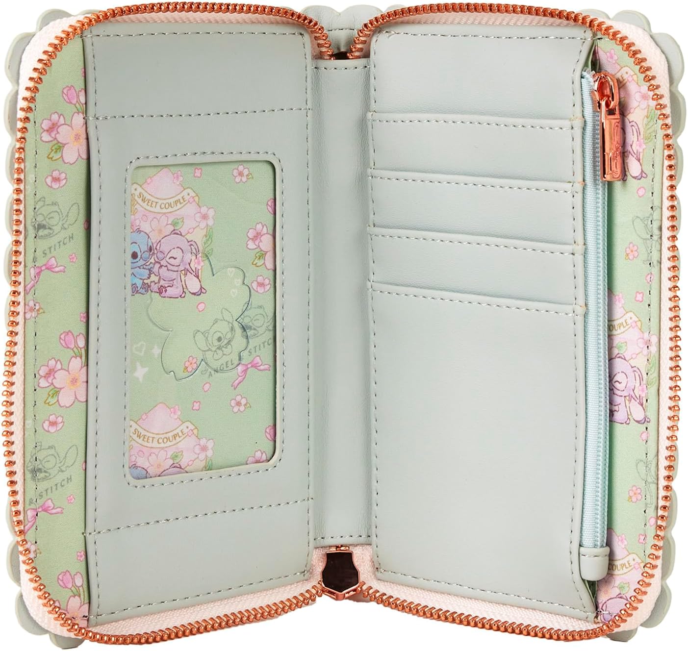 HOTLoungefly Disney Cute Stitch Cherry Blossom Zip Around Wallet