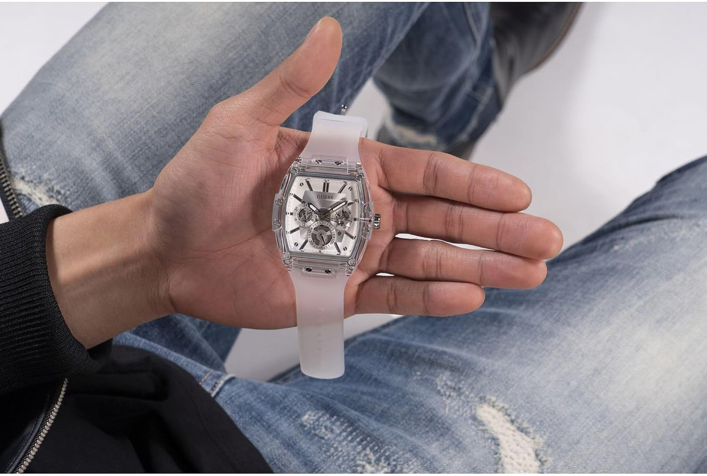 HOTGuess Men's GW0G Series| Analog Trend Watch| Polycarbonate Case| Silicone Bracelet | 50M Water Resistance