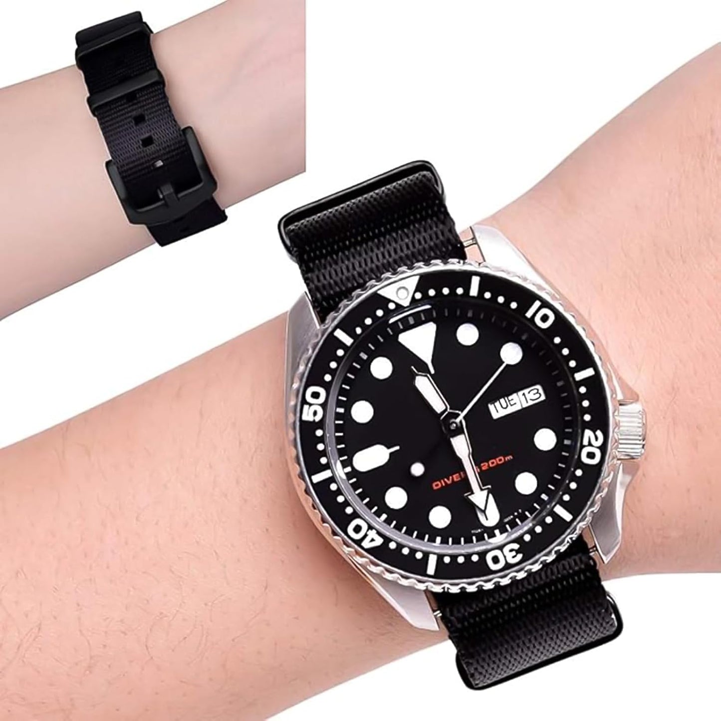 HOTRitche Military Ballistic Nylon Watch Strap with Heavy Buckle 18mm 20mm 22mm Premium Nylon Watch Bands for Men Women