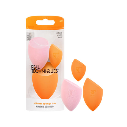 HOTReal Techniques Miracle Complexion Sponge, 4 Pack, For Applying Liquid & Cream Foundation, Skin Tint & Concealer, Makeup Blending Sponge, Natural Finish, Latex-Free & Cruelty-Free