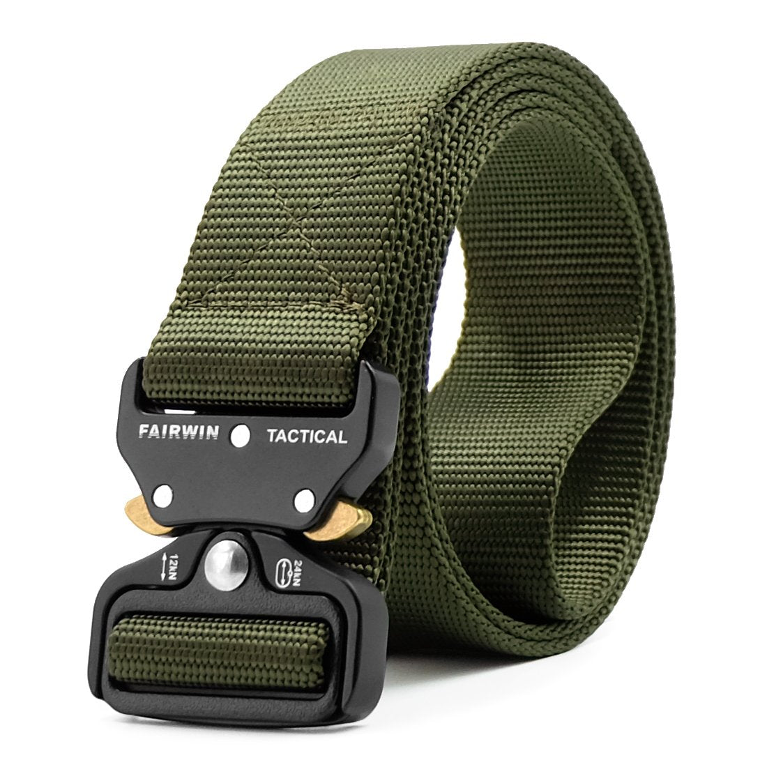 HOTFAIRWIN Tactical Belt, Work Belts for Men Military Webbing Riggers Web Belt Heavy-Duty Quick-Release Buckle