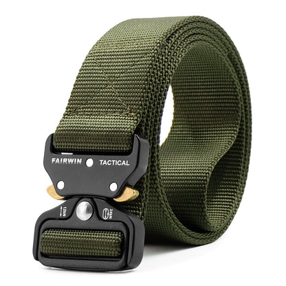 HOTFAIRWIN Tactical Belt, Work Belts for Men Military Webbing Riggers Web Belt Heavy-Duty Quick-Release Buckle