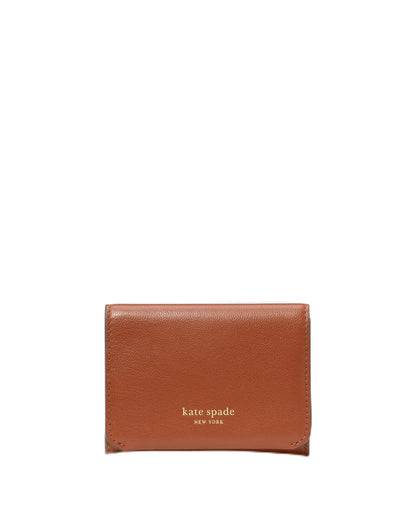 HOTkate spade new york Halo Glazed Leather Card Case Trifold Wallet