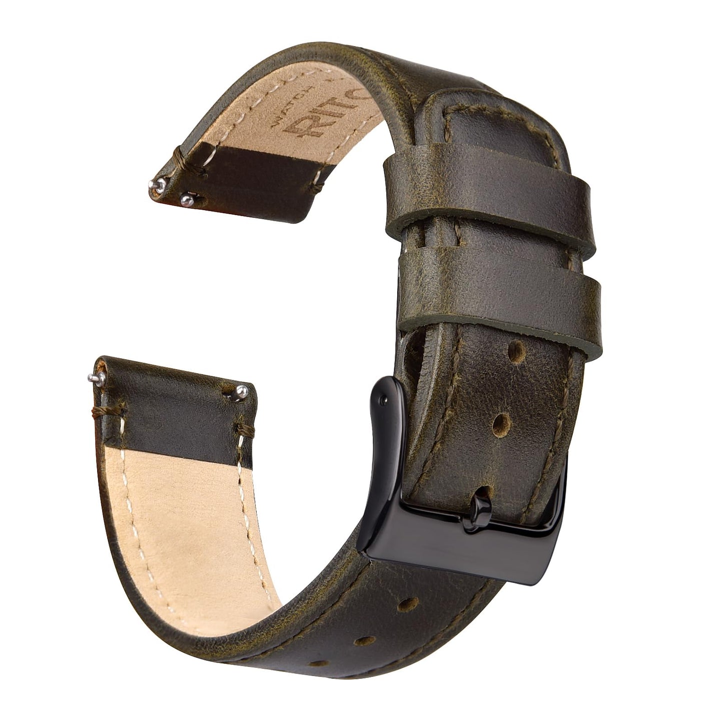 HOTRitche Christmas Gift Quick Release Leather Watch Band Leather Watch Strap 18mm 19mm 20mm 21mm 22mm 23mm or 24mm for Men and Women, White Elephant Gifts, Stocking Stuffers For Men