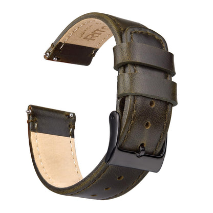 HOTRitche Christmas Gift Quick Release Leather Watch Band Leather Watch Strap 18mm 19mm 20mm 21mm 22mm 23mm or 24mm for Men and Women, White Elephant Gifts, Stocking Stuffers For Men