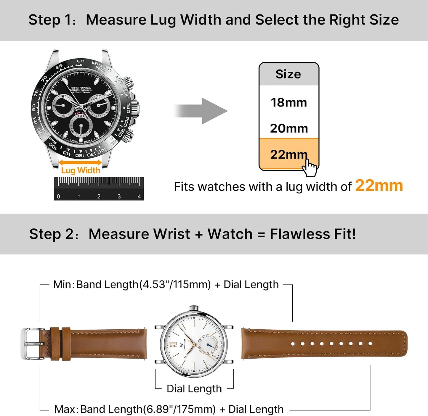 HOTFullmosa 22mm Quick Release Leather Watch Bands for Garmin Samsung Galaxy | 2 Pack Straps for Vivoactive 4(45mm), Venu 4 (45mm)/3/2 (45mm), Samsung Galaxy 46mm, Toffee Brown+Silver/Black+Black