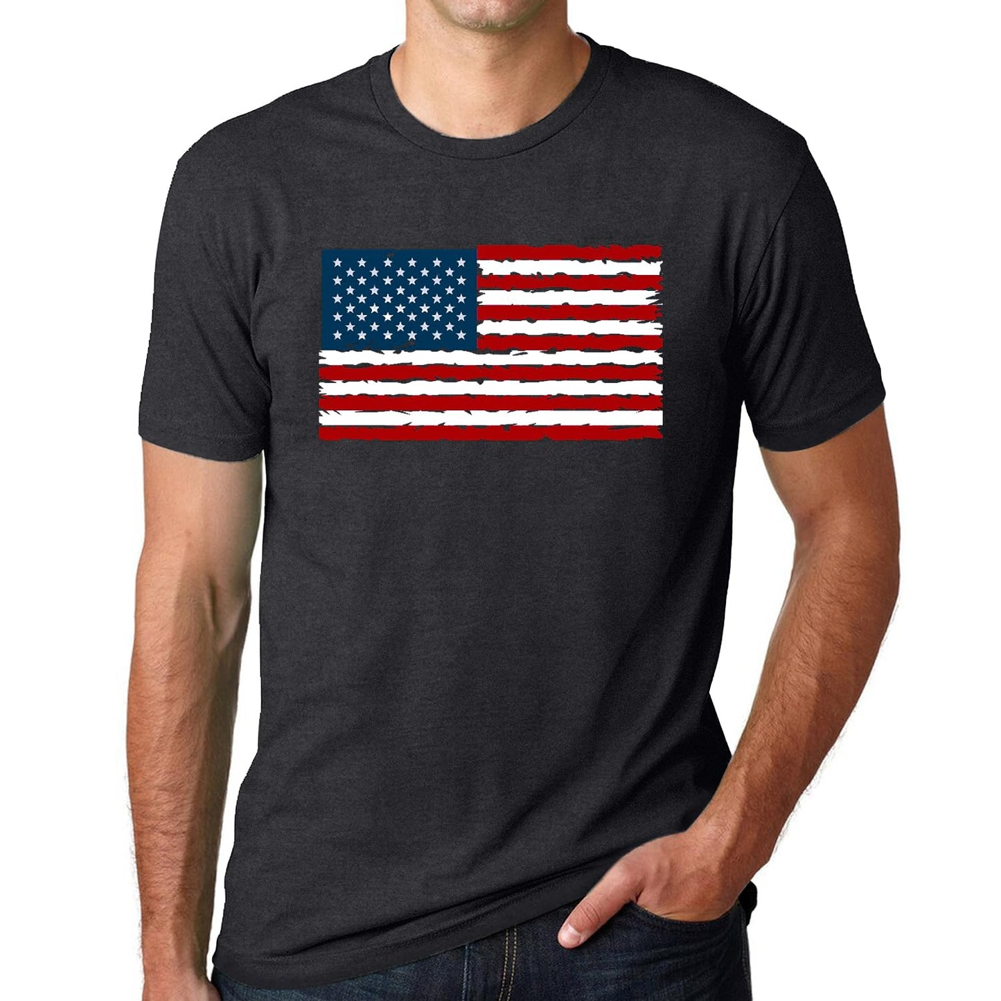 HOTSUWATOIN USA 4th of July Shirts for Men American Flag Short Sleeve Patriotic Independence Day Tee Top