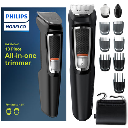 HOTNorelco Philips All-in-One 3000 Series 13 in 1 Trimmer for Men, Beard Trimmer & Head Hair Clipper, Full Metal Self-Sharpening Blades & 8 Length Settings, MG3939/50