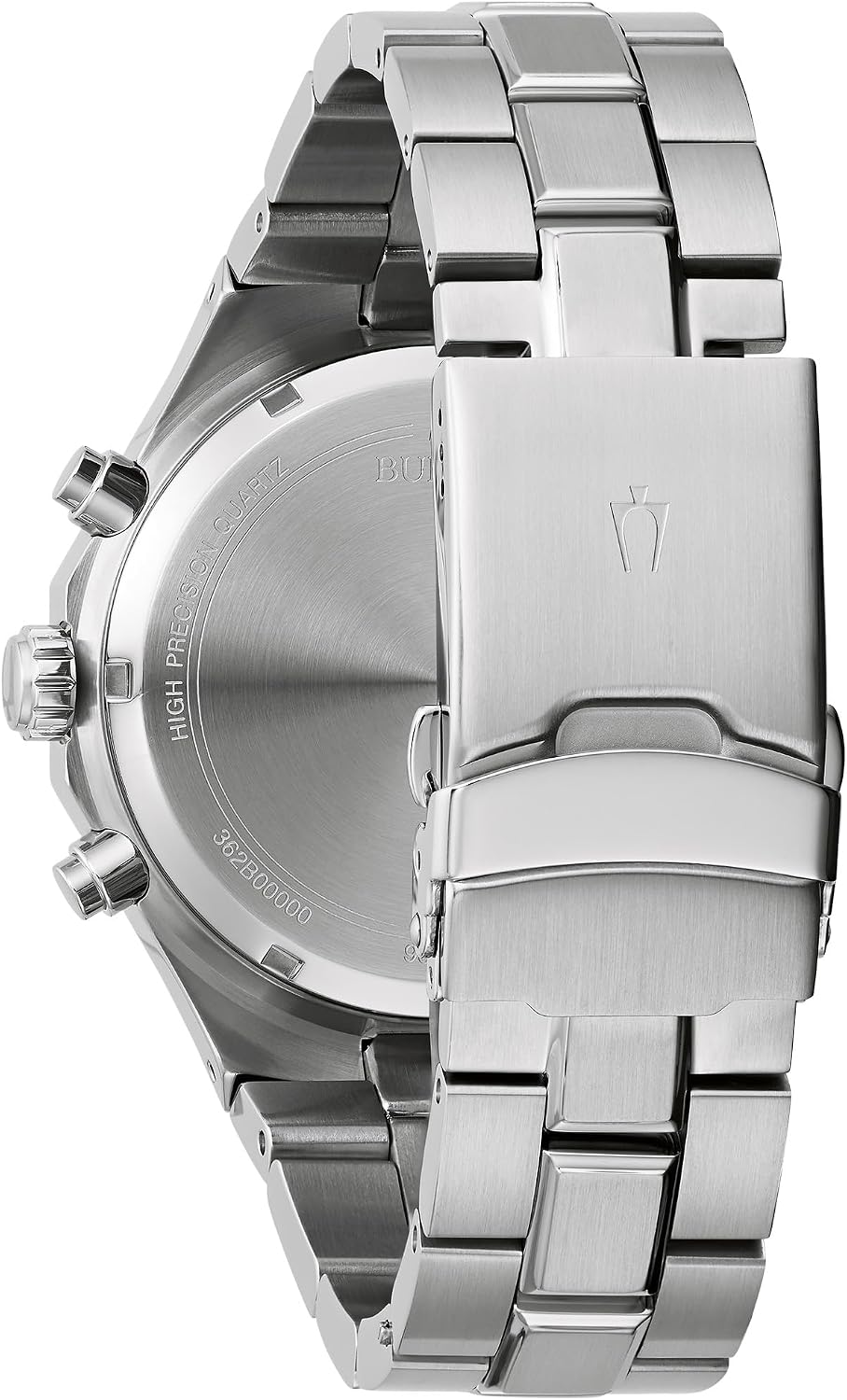 HOTBulova Men's Classic 6-Hand Chronograph High Performance Quartz Silver Stainless Steel Watch, Green Dial,Geometric Bezel 24 Hour Time, 44mm, Style:96B409