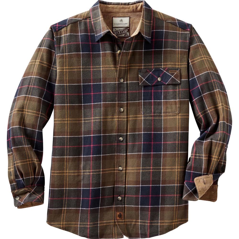 HOTLegendary Whitetails Mens Long Sleeve Button Down 100% Cotton Flannel Shirt