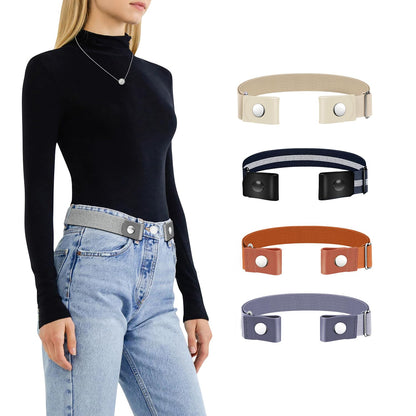 HOTTOURZOO Belts for Women/Men Buckle Free Elastic Belt Invisible No Buckle Stretch Waist Belt For Jean Pants,Dresses,No Bulge