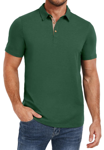 HOTPEGENO Mens Polo Shirts Short Sleeve Casual Cotton Golf Shirts Performance Polo Shirts for Men