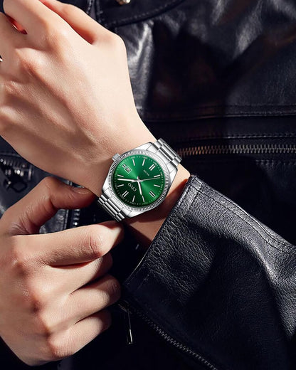 HOTCIVO Analog Mens Watches Silver: Wrist Watches with Date Easy to Read | Dress Stainless Steel Watch for Men, Gifts for Husband Father at Birthday Anniversary