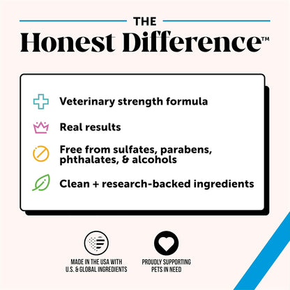 HOTPet Honesty Chlorhexidine Cat & Dog Seasonal Itch Relief Shampoo, for Allergies, Itching, Skin and Coat Supplement, Helps Shedding, Hot Spots, Deodorizing Dog Shampoo & Grooming Supplies,16oz