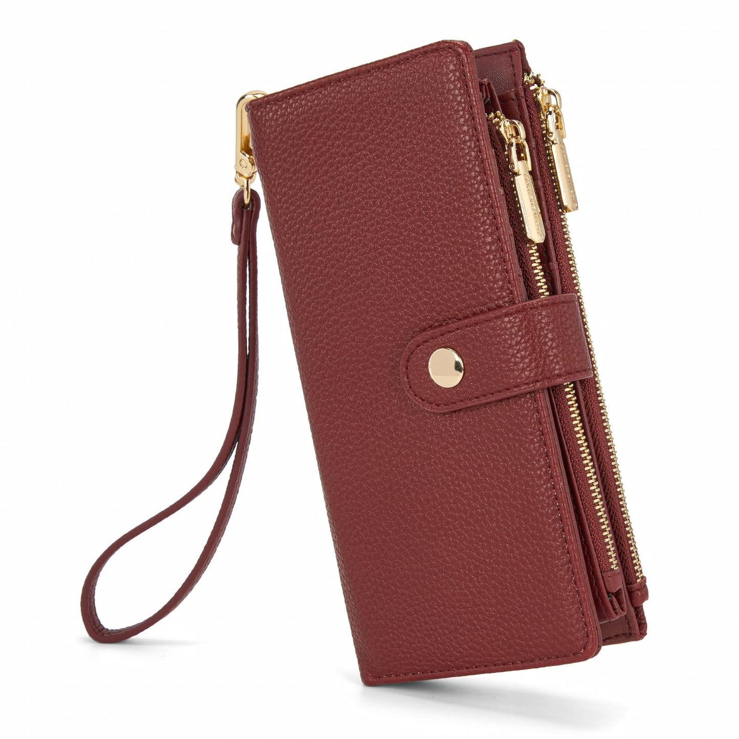 HOTMontana West Women's Wristlet Wallets, Card Cases & Money Organizers Large Phone Wristlet Wallets for Women Minimalist Credit Card Clutch Wallet Ladies Female with Double Zipper Purses and ID Window