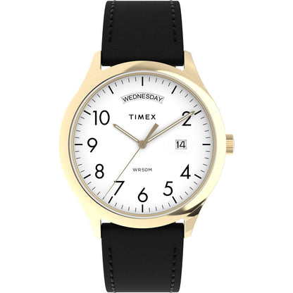 HOTTimex Men's Modern Easy Reader 40mm Watch - Black Strap White Dial Silver-Tone Case