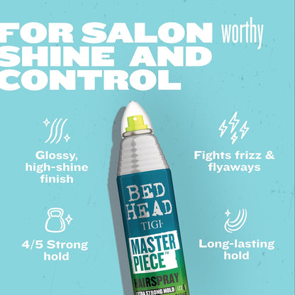 HOTTIGI Bed Head Frizz Control Hair Spray, Masterpiece Extra Hold Hair Care Spray for Shiny and Glossy Hair, 10.3 oz