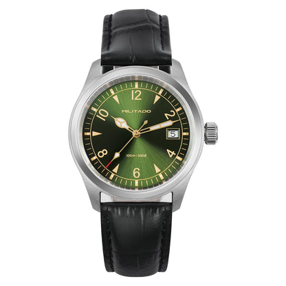 HOTTACTICAL FROG Militado ML08 Field Watch Japanese Sweep VH31 / 515 Movt with Calendar, Men's Military Watch Sapphire Crystal 10 ATM Waterproof Analog Watches for Men