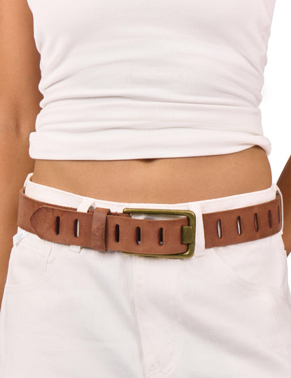 HOTWomens Genuine Leather Belt for Jeans Pants Width 1.57" Western Cowgirl Wide Belts for Ladies with Gift Box