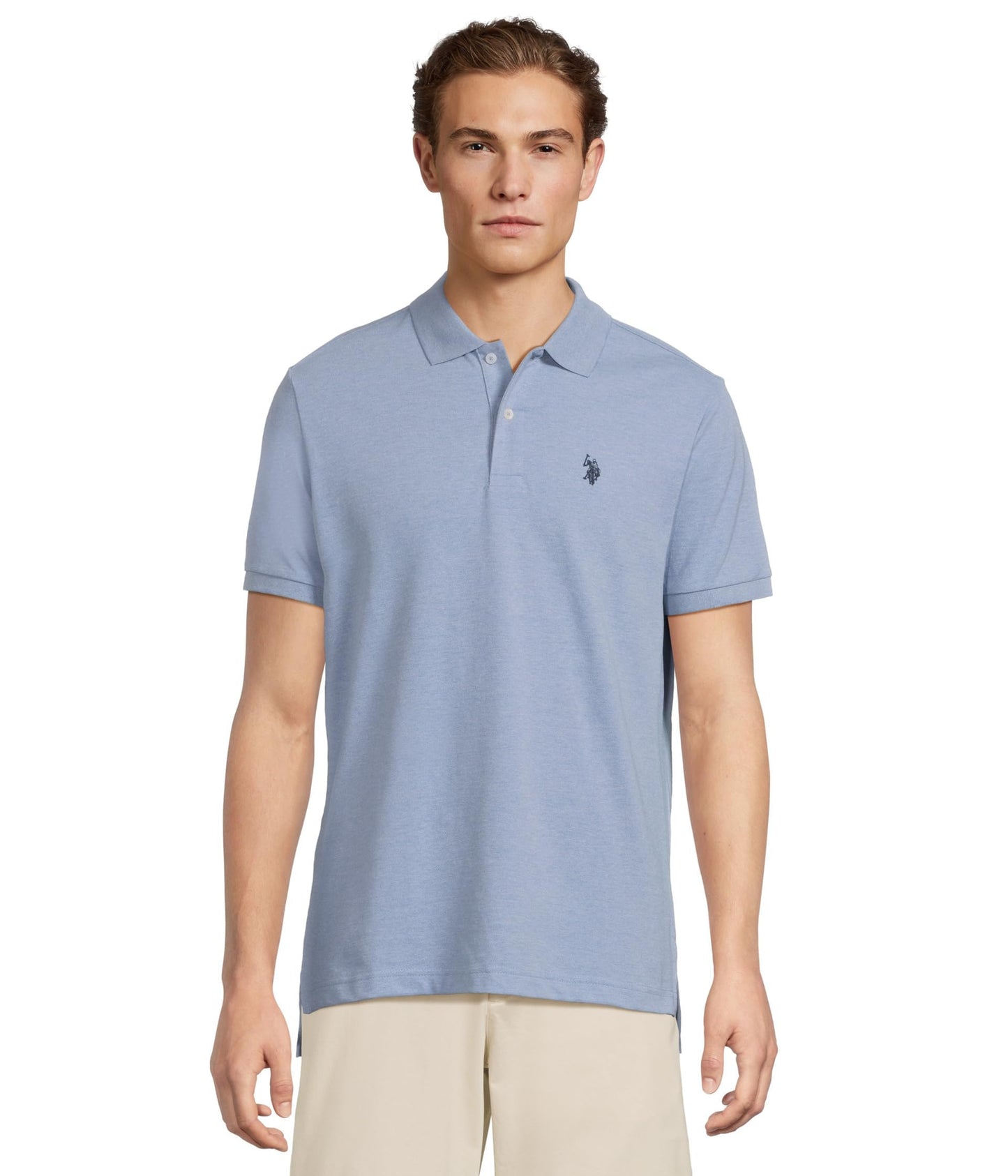 HOTU.S. Polo Assn. Men's Classic Polo Shirt, Two-Button Closure Pique Polo Shirt, Summer Fashion Golf Shirt | Two-Button Closure Pique Polo Shirt, Summer Fashion Golf Shirt